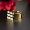 10k Yellow Gold Men's Signet Ring with Black Onyx - 01PJ02